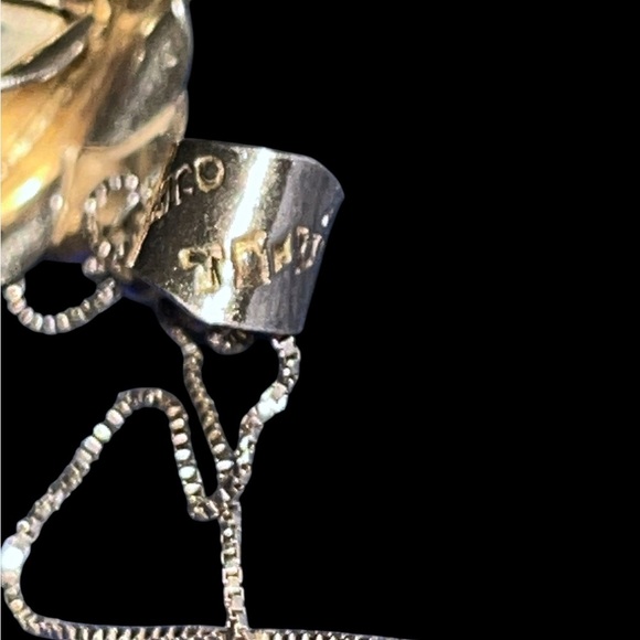 Vintage Taxco 3 D Silver Rose Necklace on 925 Snake Chain - Picture 5 of 6